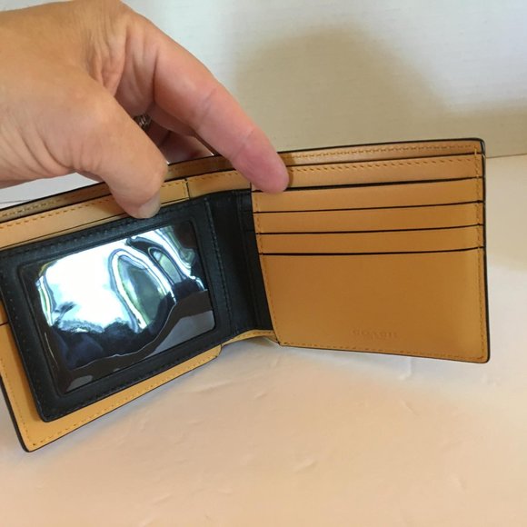 Coach 3 in 1 Wallet Colorblock Sport Blue/Yellow/Signature Leather Card … - Picture 7 of 7